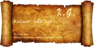 Kaiser Gábor névjegykártya