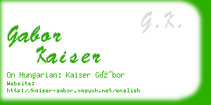 gabor kaiser business card